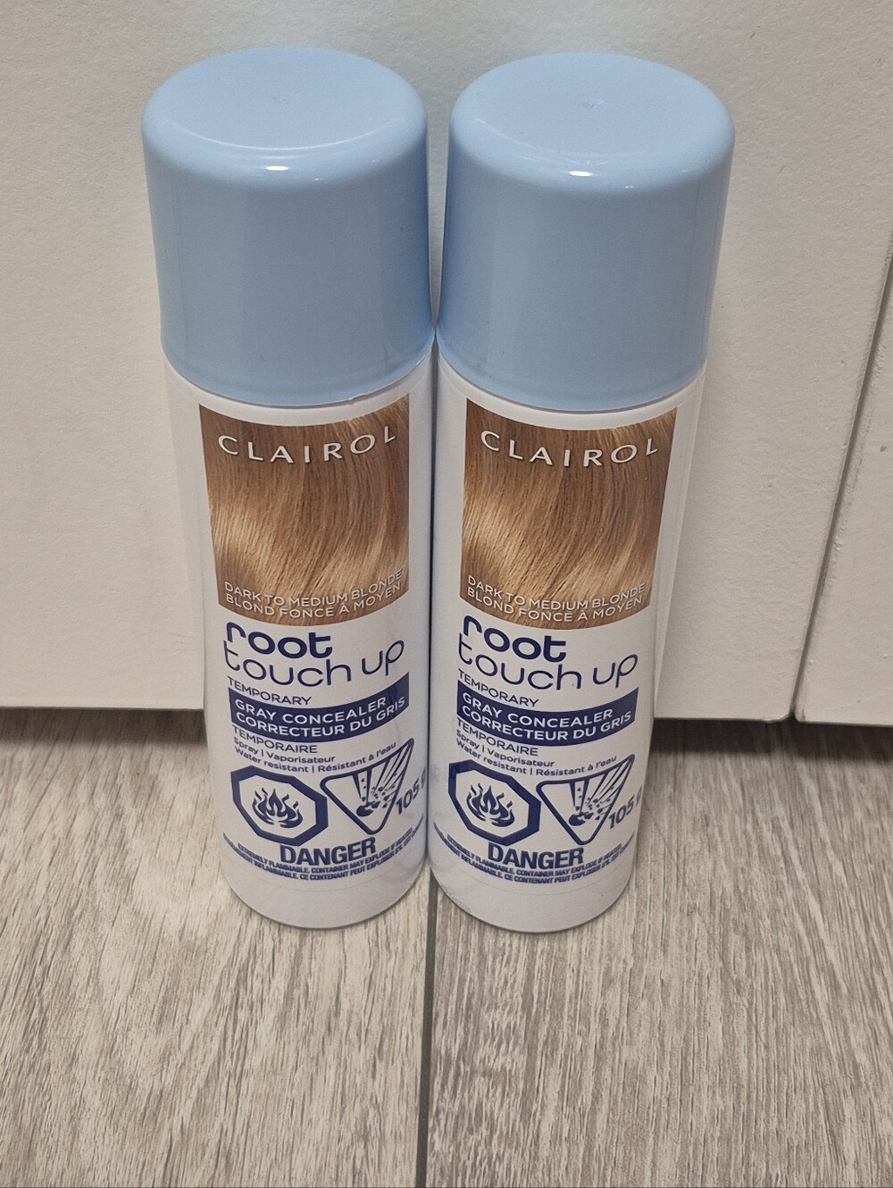 2 Clairol Root Touch Up Temporary Gray Root Concealer Spray DARK TO MEDIUM BLOND